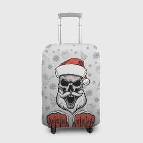 Чехол для чемодана 3D с принтом Bad boy Santa в Екатеринбурге, 86% полиэфир, 14% спандекс | двустороннее нанесение принта, прорези для ручек и колес | 