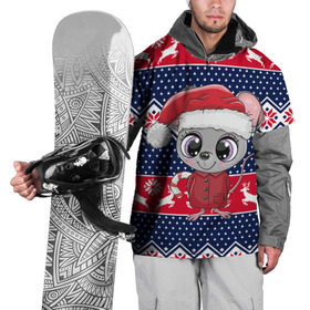 Накидка на куртку 3D с принтом Милый новогодний мышонок в Екатеринбурге, 100% полиэстер |  | 2020 | mouse | rat | годкрысы | годмыши | зима | зимняя | крыса | мороз | мышка | мышь | новогодняя | новый год | новый год 2020 | рождество | симолгода | снег | холод