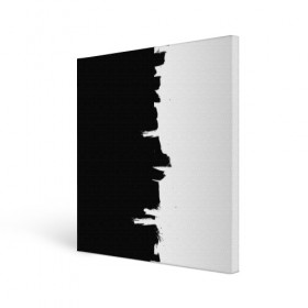 Холст квадратный с принтом Черным по белому в Екатеринбурге, 100% ПВХ |  | black | white | белый | инь | чб | черный | янь