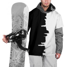 Накидка на куртку 3D с принтом Черным по белому в Екатеринбурге, 100% полиэстер |  | Тематика изображения на принте: black | white | белый | инь | чб | черный | янь