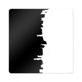 Магнит виниловый Квадрат с принтом Черным по белому в Екатеринбурге, полимерный материал с магнитным слоем | размер 9*9 см, закругленные углы | black | white | белый | инь | чб | черный | янь