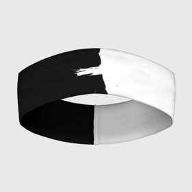 Повязка на голову 3D с принтом Черным по белому в Екатеринбурге,  |  | black | white | белый | инь | чб | черный | янь