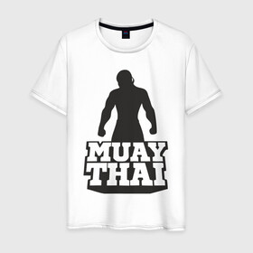 Мужская футболка хлопок с принтом Muay Thai в Екатеринбурге, 100% хлопок | прямой крой, круглый вырез горловины, длина до линии бедер, слегка спущенное плечо. | mma | muay thai | бокс | борьба | дзюдо | единоборства | кикбоксинг | спорт
