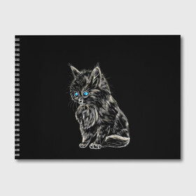 Альбом для рисования с принтом Пушистый котёнок в Екатеринбурге, 100% бумага
 | матовая бумага, плотность 200 мг. | Тематика изображения на принте: животные | зверёк | кот | котёнок | милашка | няшка | счастье