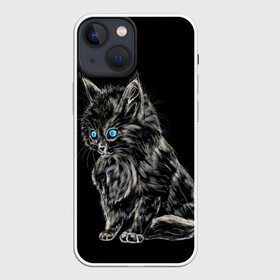 Чехол для iPhone 13 mini с принтом Пушистый котёнок в Екатеринбурге,  |  | животные | зверёк | кот | котёнок | милашка | няшка | счастье