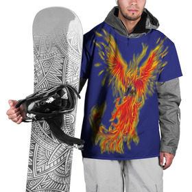 Накидка на куртку 3D с принтом Феникс в Екатеринбурге, 100% полиэстер |  | горящий | летит | огонь | пар хает | пламя | птица | пылает | пылающий | феникс