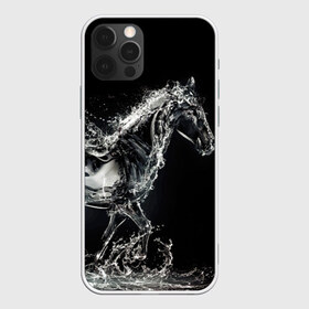 Чехол для iPhone 12 Pro Max с принтом Скакун в Екатеринбурге, Силикон |  | black | expression | horse | jumper | water | вода | лошадь | скакун | черный | экспрессия