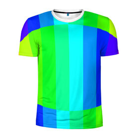 Мужская футболка 3D спортивная с принтом MAKE LOVE, NOT WAR в Екатеринбурге, 100% полиэстер с улучшенными характеристиками | приталенный силуэт, круглая горловина, широкие плечи, сужается к линии бедра | Тематика изображения на принте: абстракция | градиент | многоцветный