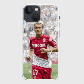 Чехол для iPhone 13 mini с принтом Александр Головин Монако в Екатеринбурге,  |  | champions | football | golovin | monaco | soccer | uefa | александр головин | головин | лига чемпионов | монако | форма | формы | футбол