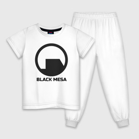 Детская пижама хлопок с принтом Black Mesa в Екатеринбурге, 100% хлопок |  брюки и футболка прямого кроя, без карманов, на брюках мягкая резинка на поясе и по низу штанин
 | Тематика изображения на принте: alyx | black mesa | half life | half life 2 | халф лайф