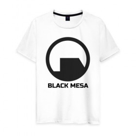 Мужская футболка хлопок с принтом Black Mesa в Екатеринбурге, 100% хлопок | прямой крой, круглый вырез горловины, длина до линии бедер, слегка спущенное плечо. | alyx | black mesa | half life | half life 2 | халф лайф