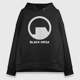 Женское худи Oversize хлопок с принтом Black Mesa в Екатеринбурге, френч-терри — 70% хлопок, 30% полиэстер. Мягкий теплый начес внутри —100% хлопок | боковые карманы, эластичные манжеты и нижняя кромка, капюшон на магнитной кнопке | alyx | black mesa | half life | half life 2 | халф лайф