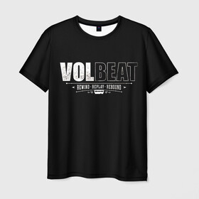 Мужская футболка 3D с принтом Volbeat в Екатеринбурге, 100% полиэфир | прямой крой, круглый вырез горловины, длина до линии бедер | groove metal | hardcore | psychobilly | rebound | replay | rewind | volbeat | волбит