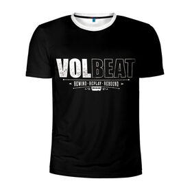 Мужская футболка 3D спортивная с принтом Volbeat в Екатеринбурге, 100% полиэстер с улучшенными характеристиками | приталенный силуэт, круглая горловина, широкие плечи, сужается к линии бедра | groove metal | hardcore | psychobilly | rebound | replay | rewind | volbeat | волбит