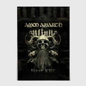 Постер с принтом Amon Amarth в Екатеринбурге, 100% бумага
 | бумага, плотность 150 мг. Матовая, но за счет высокого коэффициента гладкости имеет небольшой блеск и дает на свету блики, но в отличии от глянцевой бумаги не покрыта лаком | amon amarth | metal | викинг метал | группы | дэт метал | метал | музыка | рок