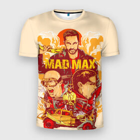 Мужская футболка 3D спортивная с принтом Безумный Макс в Екатеринбурге, 100% полиэстер с улучшенными характеристиками | приталенный силуэт, круглая горловина, широкие плечи, сужается к линии бедра | mad max. боевик | байкер | бандит | постапокалипсис | пустыня