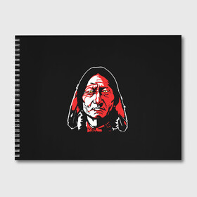 Альбом для рисования с принтом Cherokee в Екатеринбурге, 100% бумага
 | матовая бумага, плотность 200 мг. | Тематика изображения на принте: cherokee | indian | indians face | индеец | лицо индейца