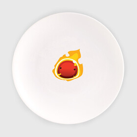 Тарелка с принтом Огненный слайм-мини версия в Екатеринбурге, фарфор | диаметр - 210 мм
диаметр для нанесения принта - 120 мм | slime rancher