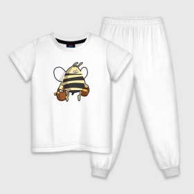 Детская пижама хлопок с принтом Пчела С Медом в Екатеринбурге, 100% хлопок |  брюки и футболка прямого кроя, без карманов, на брюках мягкая резинка на поясе и по низу штанин
 | Тематика изображения на принте: 