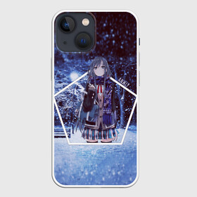 Чехол для iPhone 13 mini с принтом Snow Bunny Girl в Екатеринбурге,  |  | no yume wo minai | seishun buta yarou | wa bunny girl senpai | аниме | глупый | девочки зайки | девушка | зима | манга | мечту | не понимает | ночь | парк | свет | свин | снег | этот