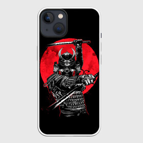 Чехол для iPhone 13 с принтом Sамурай в Екатеринбурге,  |  | japan | japanese | katana | samurai | броня | брутальный | воин | доспех | защитник японский | катана | красное | кровавая луна | луна | меч | мрачный | наемник | перчатки | противогаз | ронин | самурай | солнце | тэнго