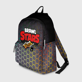 Рюкзак 3D с принтом Brawl Stars Hexagon в Екатеринбурге, 100% полиэстер | лямки с регулируемой длиной, сверху петелька, чтобы рюкзак можно было повесить на вешалку. Основное отделение закрывается на молнию, как и внешний карман. Внутри два дополнительных кармана, один из которых закрывается на молнию. По бокам два дополнительных кармашка | brawl | brawl st | brawl stars | colt | game | hexagon | logo | mobo | pattern | poco | shelly | stars | бравл | игра | игры | кольт | лого | мобильные игры | патерн | паттерн | поко | соты | старс | шелли