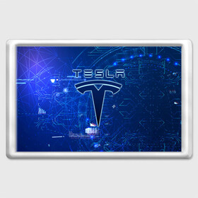 Магнит 45*70 с принтом Tesla в Екатеринбурге, Пластик | Размер: 78*52 мм; Размер печати: 70*45 | cybertruck | elon reeve musk | model 3 | pickup | tech | technology | tesla | грузовик | илон маск | кибер | моторс | пикап | тесла