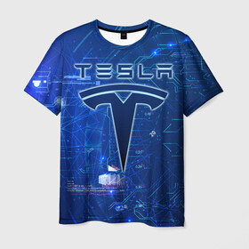 Мужская футболка 3D с принтом Tesla в Екатеринбурге, 100% полиэфир | прямой крой, круглый вырез горловины, длина до линии бедер | cybertruck | elon reeve musk | model 3 | pickup | tech | technology | tesla | грузовик | илон маск | кибер | моторс | пикап | тесла