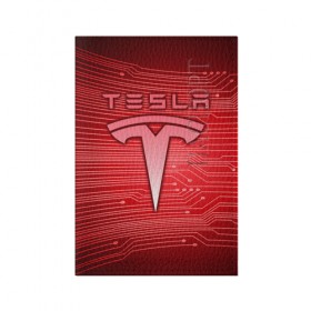 Обложка для паспорта матовая кожа с принтом Tesla в Екатеринбурге, натуральная матовая кожа | размер 19,3 х 13,7 см; прозрачные пластиковые крепления | 