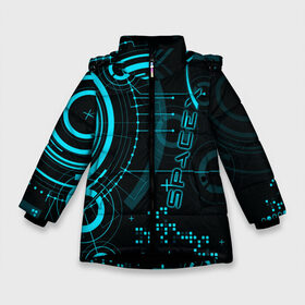 Зимняя куртка для девочек 3D с принтом SpaceX в Екатеринбурге, ткань верха — 100% полиэстер; подклад — 100% полиэстер, утеплитель — 100% полиэстер. | длина ниже бедра, удлиненная спинка, воротник стойка и отстегивающийся капюшон. Есть боковые карманы с листочкой на кнопках, утяжки по низу изделия и внутренний карман на молнии. 

Предусмотрены светоотражающий принт на спинке, радужный светоотражающий элемент на пуллере молнии и на резинке для утяжки. | boca chica | cybertruck | elon reeve musk | falcon 9 | model 3 | space x | spacex starship | tech | technology | tesla | илон маск | космический корабль | тесла