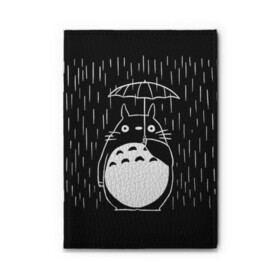 Обложка для автодокументов с принтом Тоторо прячется от дождя в Екатеринбурге, натуральная кожа |  размер 19,9*13 см; внутри 4 больших “конверта” для документов и один маленький отдел — туда идеально встанут права | Тематика изображения на принте: anime | hayao miyazaki | japanese | meme | miyazaki | piano | studio ghibli | tokyo | totoro | гибли | котобус | мой | сосед | сусуватари | тонари | тоторо | хаяо миядзаки