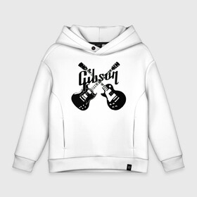 Детское худи Oversize хлопок с принтом Gibson в Екатеринбурге, френч-терри — 70% хлопок, 30% полиэстер. Мягкий теплый начес внутри —100% хлопок | боковые карманы, эластичные манжеты и нижняя кромка, капюшон на магнитной кнопке | custom guitar | gibson | gibson usa | grover | guitar | hard rock | les paul | lespol | metal | punk | rock | sg | sg300 | sg400 | гибсон | гитара | гитары | лес пол | леспаул | леспол | панк | рок | хард рок | хардрок