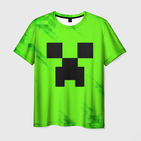 Мужская футболка 3D с принтом MINECRAFT в Екатеринбурге, 100% полиэфир | прямой крой, круглый вырез горловины, длина до линии бедер | game | minecraft | блоки | игра | квадраты | компьютерная игра | крипер | майнкрафт