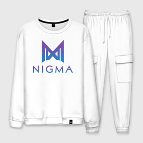 Мужской костюм хлопок с принтом Nigma esports в Екатеринбурге, 100% хлопок | на свитшоте круглая горловина, мягкая резинка по низу. Брюки заужены к низу, на них два вида карманов: два “обычных” по бокам и два объемных, с клапанами, расположенные ниже линии бедра. Брюки с мягкой трикотажной резинкой на поясе и по низу штанин. В поясе для дополнительного комфорта — широкие завязки | gh | kuroky | mind_control | miracle | nigma | w33 | виха | гх | джиейч | дота | дота 2 | игра | интернешнл | киберспорт | куро | майнд контрол | миракл | нигма