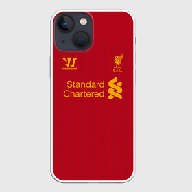 Чехол для iPhone 13 mini с принтом Джеррард Ливерпуль ретро в Екатеринбурге,  |  | champions | football | gerrard | liverpool | soccer | uefa | world cup | джеррард | ливер | ливерпуль | лига чемпионов | ретро | стивен джеррард | форма | формы | футбол