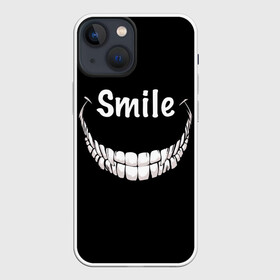 Чехол для iPhone 13 mini с принтом Smile в Екатеринбурге,  |  | Тематика изображения на принте: smile | words | зубы | надпись | улыбка