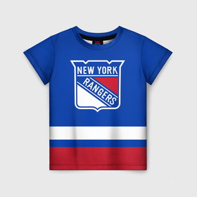 Детская футболка 3D с принтом Нью-Йорк Рейнджерс НХЛ в Екатеринбурге, 100% гипоаллергенный полиэфир | прямой крой, круглый вырез горловины, длина до линии бедер, чуть спущенное плечо, ткань немного тянется | Тематика изображения на принте: hockey | new york | new york rangers | nhl | rangers | usa | нхл | нью йорк | нью йорк рейнджерс | рейнджерс | спорт | сша | хоккей | шайба