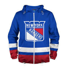 Мужская ветровка 3D с принтом Нью-Йорк Рейнджерс НХЛ в Екатеринбурге, 100% полиэстер | подол и капюшон оформлены резинкой с фиксаторами, два кармана без застежек по бокам, один потайной карман на груди | hockey | new york | new york rangers | nhl | rangers | usa | нхл | нью йорк | нью йорк рейнджерс | рейнджерс | спорт | сша | хоккей | шайба