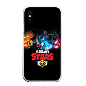 Чехол для iPhone XS Max матовый с принтом Brawl Stars в Екатеринбурге, Силикон | Область печати: задняя сторона чехла, без боковых панелей | bo | brawl | brock | bull | colt | dynamike | elprimo | jessie | leon | moba | nita | shelly | stars | бо | брок | булл | джесси | динамайк | кольт | леон | нита | шелли | эльпримо