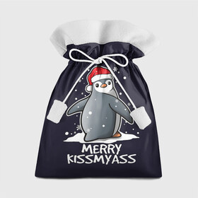 Подарочный 3D мешок с принтом Santa penguin в Екатеринбурге, 100% полиэстер | Размер: 29*39 см | christmas | claus | jingle | merry | santa | елка | игрушки | клаус | клюв | колокольчик | новый год | олени | пингвин | подарок | праздник | рождество | санта | снег | снежинки | шапка