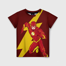 Детская футболка 3D с принтом The Flash в Екатеринбурге, 100% гипоаллергенный полиэфир | прямой крой, круглый вырез горловины, длина до линии бедер, чуть спущенное плечо, ткань немного тянется | dc comics | justice league | superhero | the flash | лига справедливости | флэш