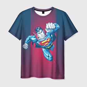 Мужская футболка 3D с принтом Superman в Екатеринбурге, 100% полиэфир | прямой крой, круглый вырез горловины, длина до линии бедер | clark kent | dc comics | justice league | shtatjl | superhero | superman | лига справедливости | супермен