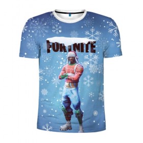 Мужская футболка 3D спортивная с принтом FORTNITE НОВОГОДНИЙ. в Екатеринбурге, 100% полиэстер с улучшенными характеристиками | приталенный силуэт, круглая горловина, широкие плечи, сужается к линии бедра | 