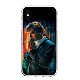 Чехол для iPhone XS Max матовый с принтом Sherlock в Екатеринбурге, Силикон | Область печати: задняя сторона чехла, без боковых панелей | 221b | bbc | benedict cumberbatch | john watson | mark gatiss | martin freeman | sherlock holmes | steven moffat | бейкер | джон ватсон | мориарти | стрит | шерлок