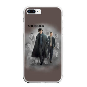 Чехол для iPhone 7Plus/8 Plus матовый с принтом Sherlock в Екатеринбурге, Силикон | Область печати: задняя сторона чехла, без боковых панелей | 221b | bbc | benedict cumberbatch | john watson | mark gatiss | martin freeman | sherlock holmes | steven moffat | бейкер | джон ватсон | мориарти | стрит | шерлок