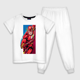 Детская пижама хлопок с принтом Flash, Justice League в Екатеринбурге, 100% хлопок |  брюки и футболка прямого кроя, без карманов, на брюках мягкая резинка на поясе и по низу штанин
 | dc comics | flash | justice league | superhero | лига справедливости | флэш