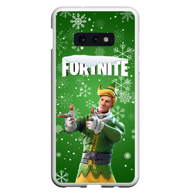 Чехол для Samsung S10E с принтом FORTNITE НОВОГОДНИЙ в Екатеринбурге, Силикон | Область печати: задняя сторона чехла, без боковых панелей | 2020 | christmas | fortnite | snow | winter | winter is coming | зима близко | игра | новогодний | новый год | новый год 2020 | персонаж | снег | снежинки | фортнайт | фортнайт новогодний