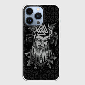Чехол для iPhone 13 Pro с принтом Odinn в Екатеринбурге,  |  | good | huginn | muninn | odinn | viking | vikings | бог | валькнут | викинг | викинги | воин | кельтское | мунин | один | плетение | русь | скандинавы | славяне | хугин | язычник