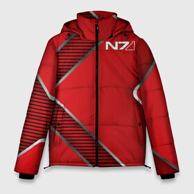 Мужская зимняя куртка 3D с принтом Mass Effect N7 в Екатеринбурге, верх — 100% полиэстер; подкладка — 100% полиэстер; утеплитель — 100% полиэстер | длина ниже бедра, свободный силуэт Оверсайз. Есть воротник-стойка, отстегивающийся капюшон и ветрозащитная планка. 

Боковые карманы с листочкой на кнопках и внутренний карман на молнии. | Тематика изображения на принте: 