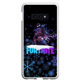 Чехол для Samsung S10E с принтом FORTNITE НОВОГОДНИЙ в Екатеринбурге, Силикон | Область печати: задняя сторона чехла, без боковых панелей | 2020 | christmas | fortnite | snow | winter | winter is coming | зима близко | игра | новогодний | новый год | новый год 2020 | персонаж | снег | снежинки | фортнайт | фортнайт новогодний